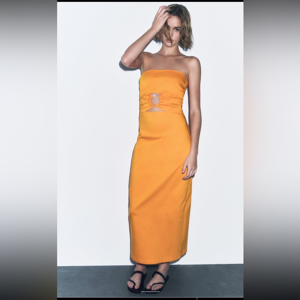 NWT Zara Cutout strapless dress - Picture 3 of 7